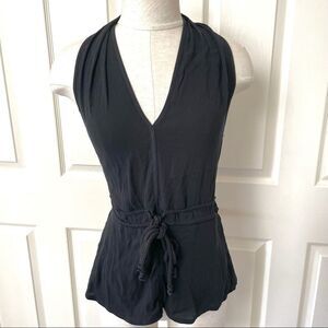 Ella Moss Gauzy rope tank black halter top